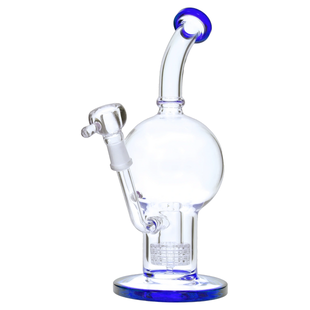 Bent Neck Ball with Matrix Perc Water Pipe - 10 in.