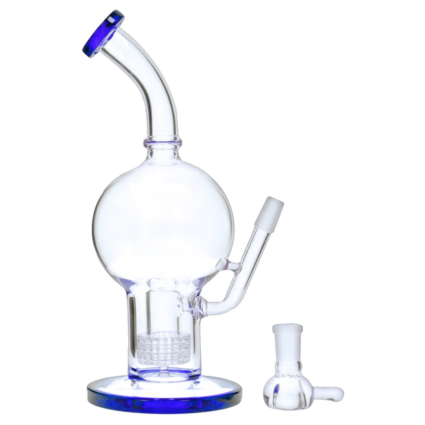 Bent Neck Ball with Matrix Perc Water Pipe - 10 in.