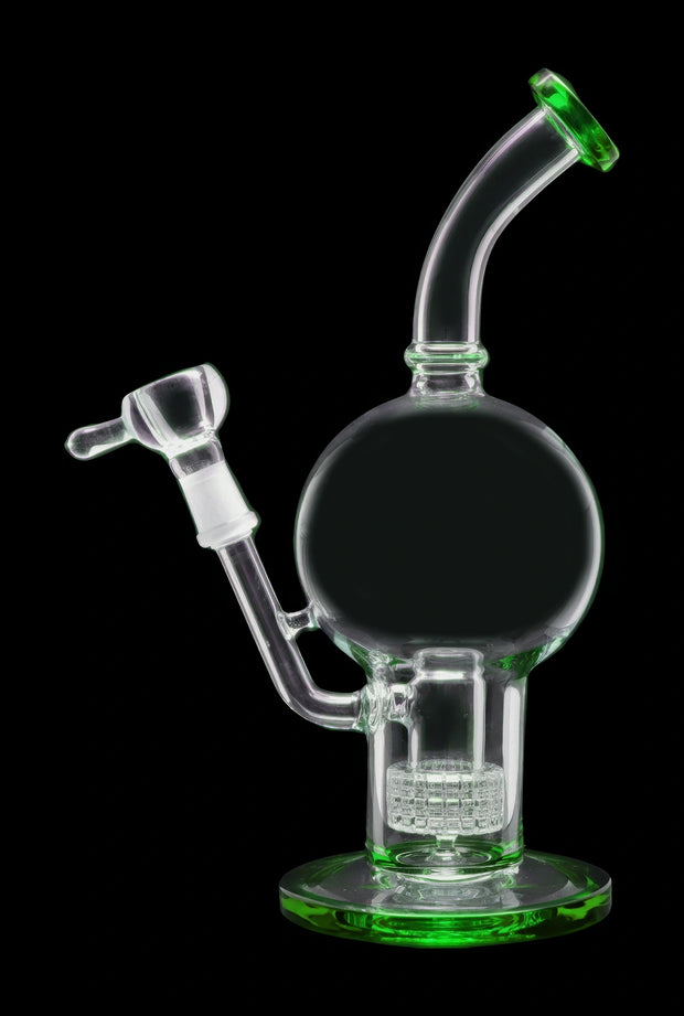 Bent Neck Ball with Matrix Perc Water Pipe - 10 in.