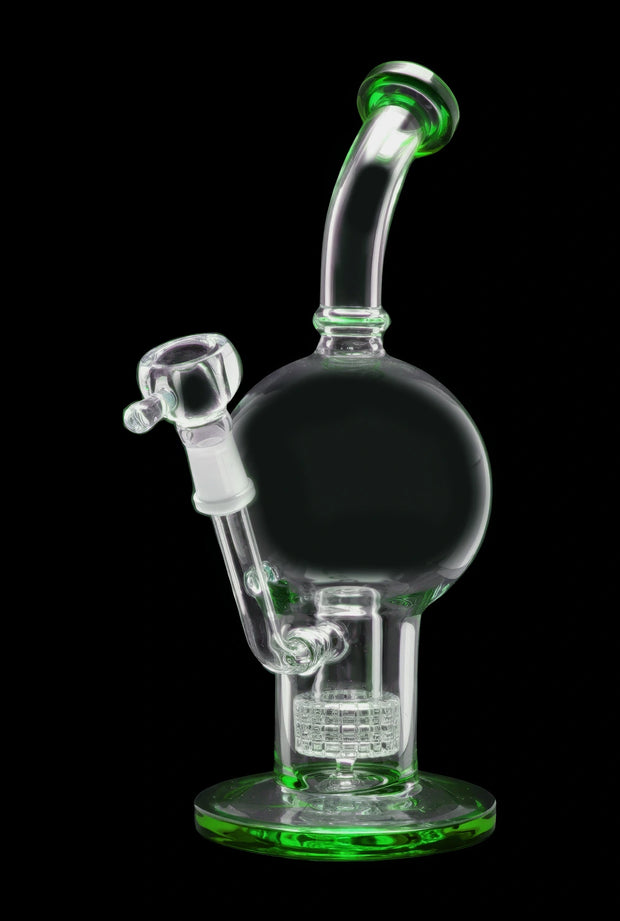 Bent Neck Ball with Matrix Perc Water Pipe - 10 in.