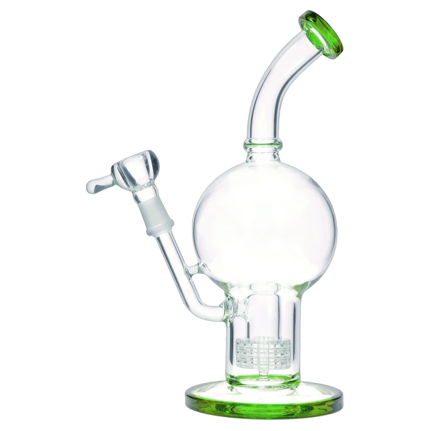 Bent Neck Ball with Matrix Perc Water Pipe - 10 in.