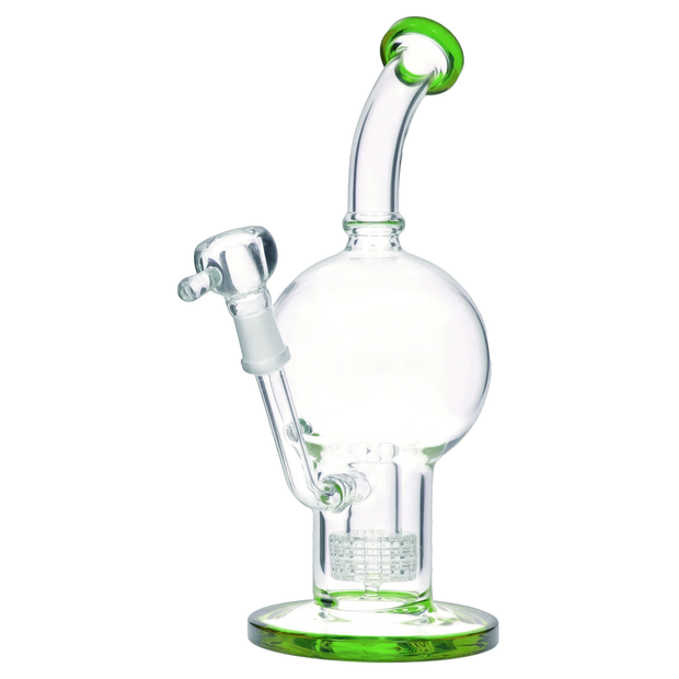 Bent Neck Ball with Matrix Perc Water Pipe - 10 in.