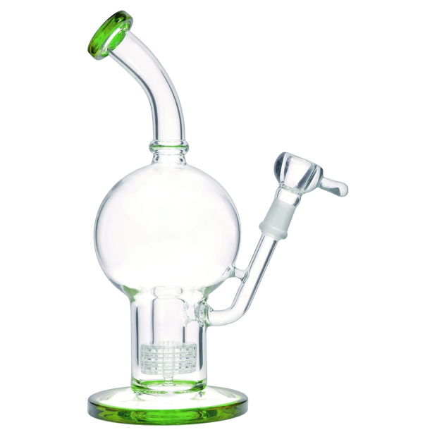Bent Neck Ball with Matrix Perc Water Pipe - 10 in.