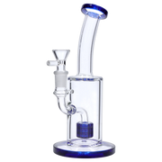 Bent Neck with Matrix Perc Water Pipe - Green - 9 in.