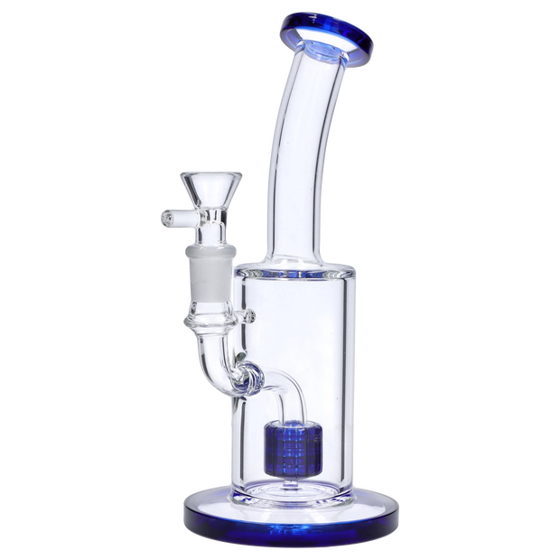 Bent Neck with Matrix Perc Water Pipe - Green - 9 in.