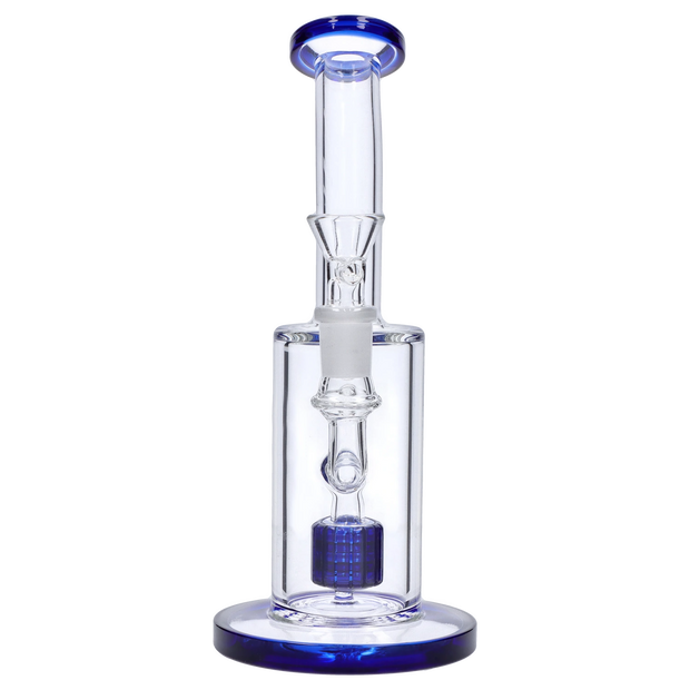 Bent Neck with Matrix Perc Water Pipe - Green - 9 in.
