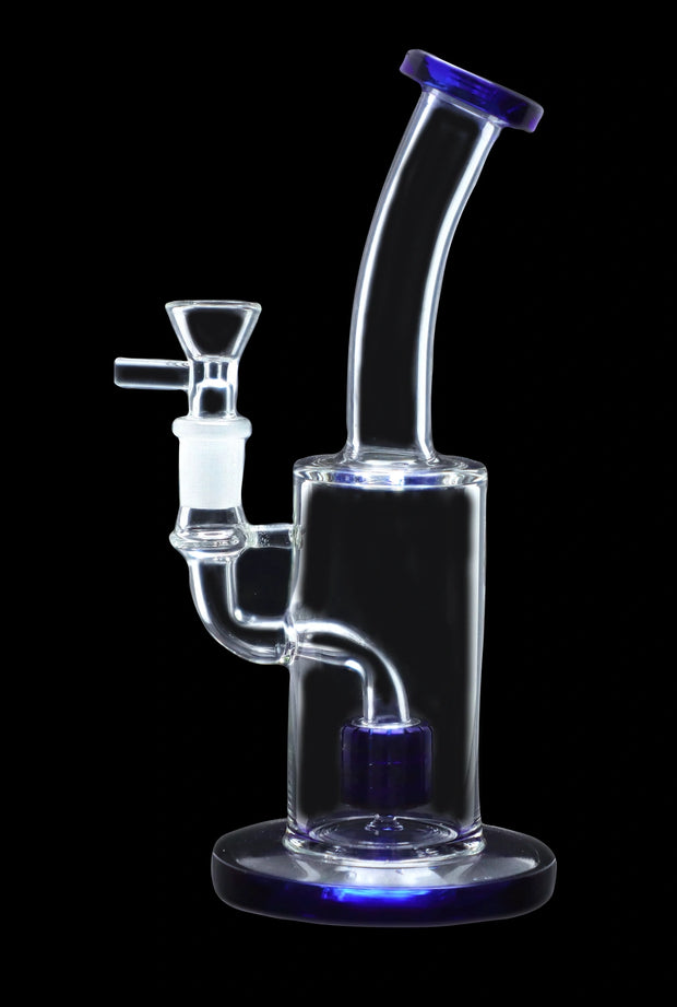 Bent Neck with Matrix Perc Water Pipe - Green - 9 in.