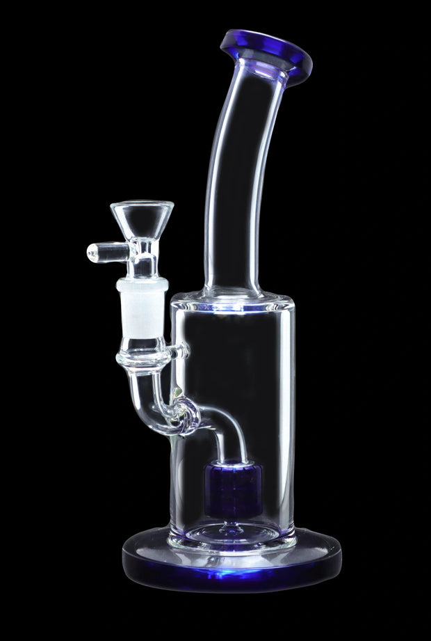 Bent Neck with Matrix Perc Water Pipe - Green - 9 in.