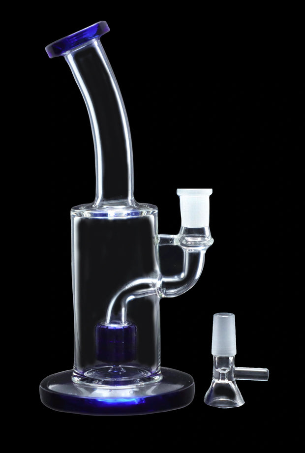 Bent Neck with Matrix Perc Water Pipe - Green - 9 in.