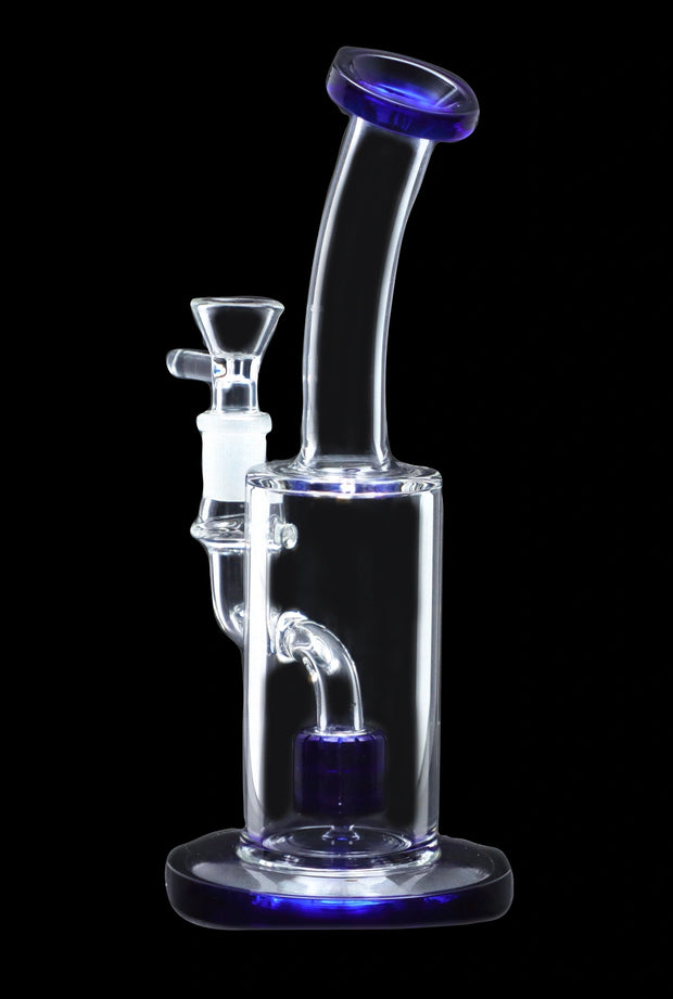Bent Neck with Matrix Perc Water Pipe - Green - 9 in.
