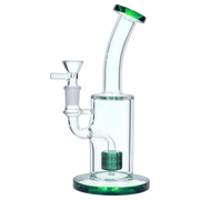 Bent Neck with Matrix Perc Water Pipe - Green - 9 in.