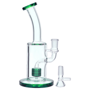 Bent Neck with Matrix Perc Water Pipe - Green - 9 in.