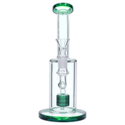 Bent Neck with Matrix Perc Water Pipe - Green - 9 in.