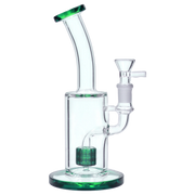 Bent Neck with Matrix Perc Water Pipe - Green - 9 in.