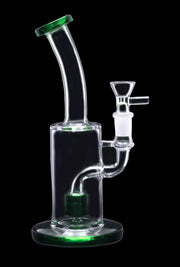Bent Neck with Matrix Perc Water Pipe - Green - 9 in.