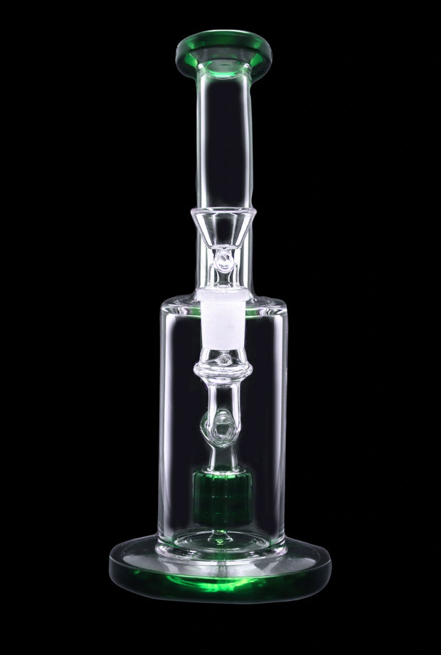 Bent Neck with Matrix Perc Water Pipe - Green - 9 in.