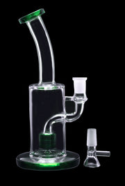 Bent Neck with Matrix Perc Water Pipe - Green - 9 in.
