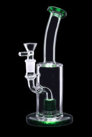 Bent Neck with Matrix Perc Water Pipe - Green - 9 in.