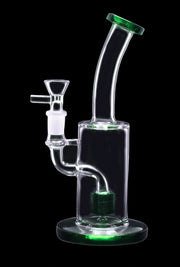 Bent Neck with Matrix Perc Water Pipe - Green - 9 in.