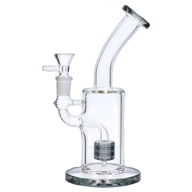 Bent Neck with Matrix Perc Water Pipe - Black - 9 in.