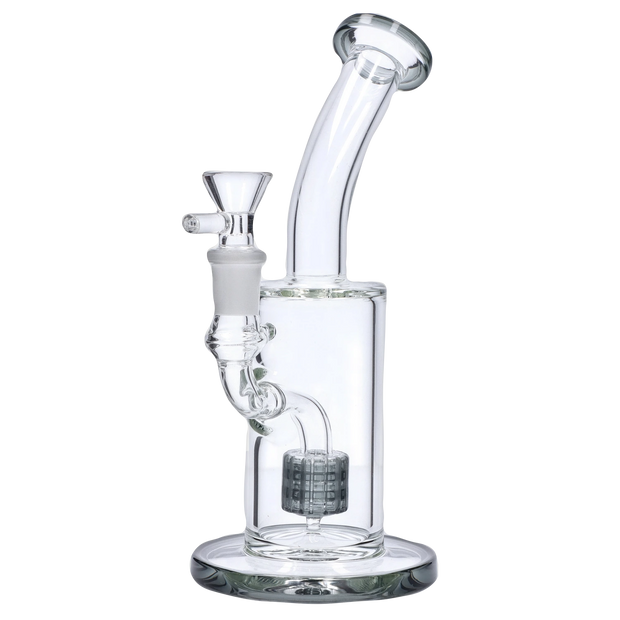Bent Neck with Matrix Perc Water Pipe - Black - 9 in.