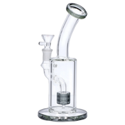Bent Neck with Matrix Perc Water Pipe - Transparent Black - 9 in.