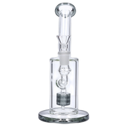 Bent Neck with Matrix Perc Water Pipe - Transparent Black - 9 in.