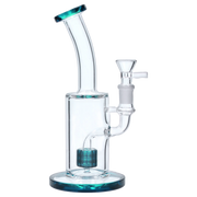 Bent Neck with Matrix Perc Water Pipe - Green - 9 in.