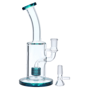 Bent Neck with Matrix Perc Water Pipe - Green - 9 in.