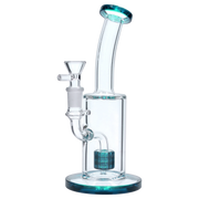 Bent Neck with Matrix Perc Water Pipe - Green - 9 in.
