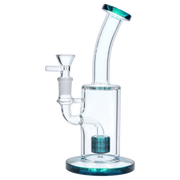 Bent Neck with Matrix Perc Water Pipe - Green - 9 in.