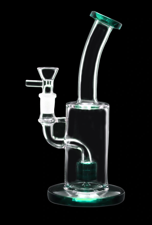 Bent Neck with Matrix Perc Water Pipe - Green - 9 in.