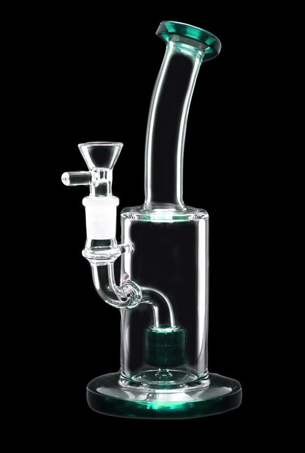 Bent Neck with Matrix Perc Water Pipe - Green - 9 in.