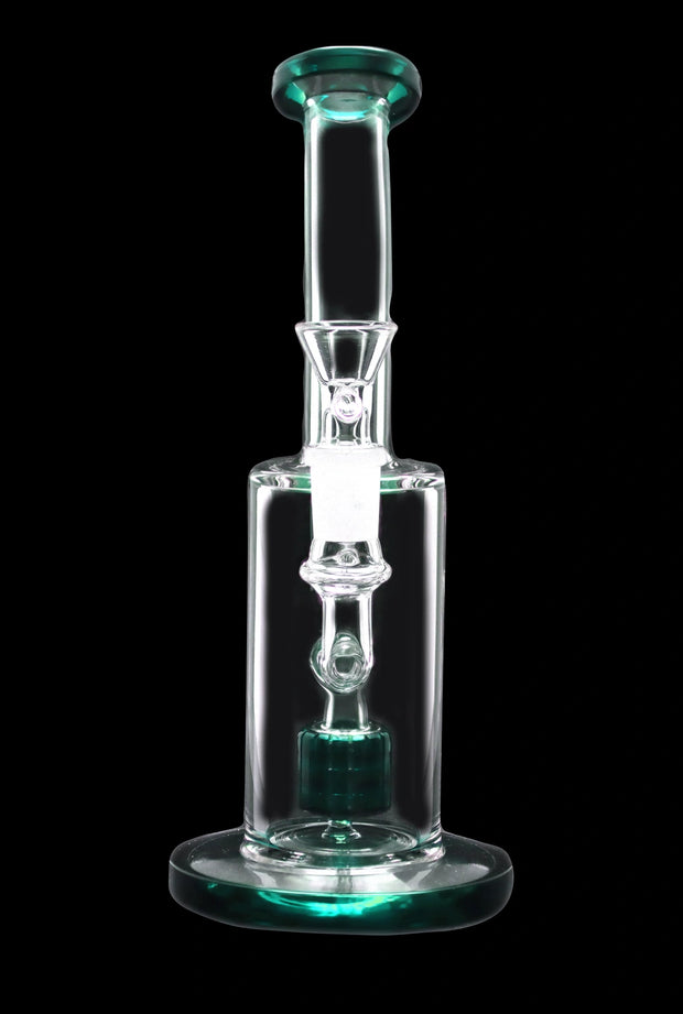Bent Neck with Matrix Perc Water Pipe - Green - 9 in.