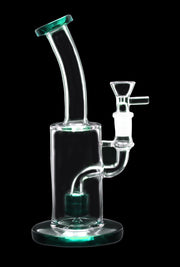 Bent Neck with Matrix Perc Water Pipe - Green - 9 in.
