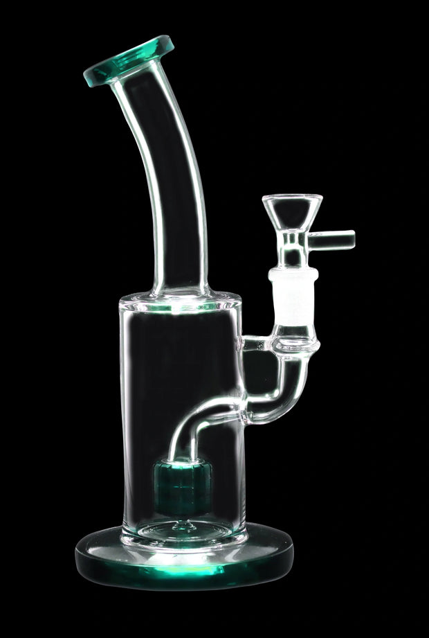 Bent Neck with Matrix Perc Water Pipe - Green - 9 in.