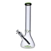 9mm Beaker with Color Ring Water Pipe - Milky Green - 16 in.