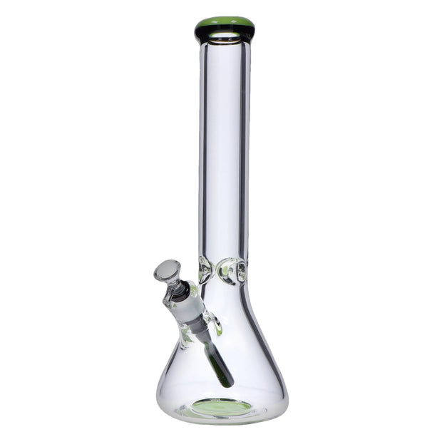 9mm Beaker with Color Ring Water Pipe - 16 in.