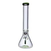 9mm Beaker with Color Ring Water Pipe - Milky Green - 16 in.