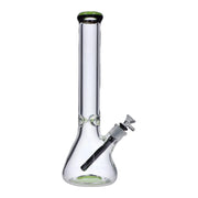 9mm Beaker with Color Ring Water Pipe - Milky Green - 16 in.