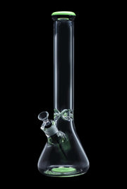 9mm Beaker with Color Ring Water Pipe - Milky Green - 16 in.