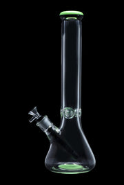 9mm Beaker with Color Ring Water Pipe - Milky Green - 16 in.