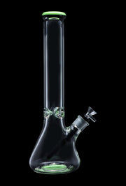9mm Beaker with Color Ring Water Pipe - Milky Green - 16 in.
