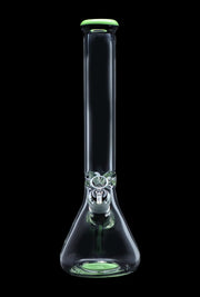 9mm Beaker with Color Ring Water Pipe - Milky Green - 16 in.