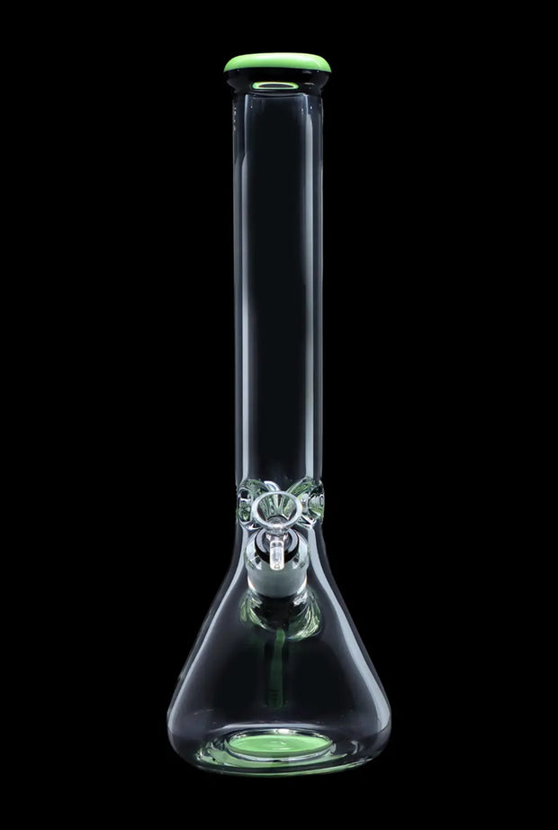 9mm Beaker with Color Ring Water Pipe - Milky Green - 16 in.