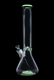 9mm Beaker with Color Ring Water Pipe - Milky Green - 16 in.