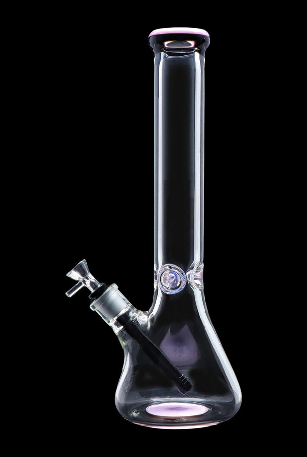 9mm Beaker with Color Ring Water Pipe - 16 in.