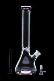 9mm Beaker with Color Ring Water Pipe - 16 in.
