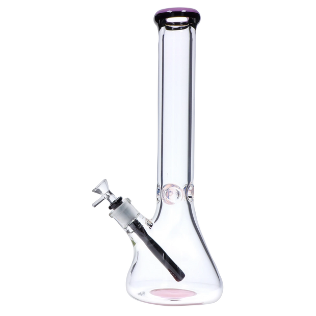 9mm Beaker with Color Ring Water Pipe - 16 in.