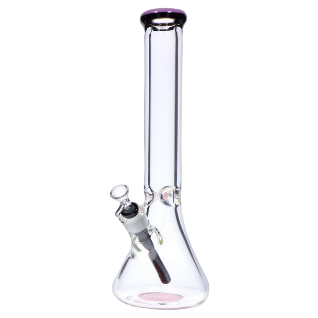 9mm Beaker with Color Ring Water Pipe - 16 in.